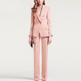 Women Pant Suit Uniform Designs Formal Style Office Lady Bussiness Attire Pink Suit Business Suit