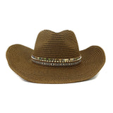 Wester Hats Western Straw Cowboy Hat Men 'S Outdoor Seaside Beach Hat Sun Hat Women 'S Big Brim Sun Protection Hat