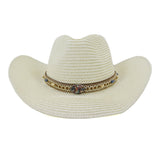 Wester Hats Western Straw Cowboy Hat Men's and Women's Outdoor Seaside Beach Hat Sun Protection Sun Hat