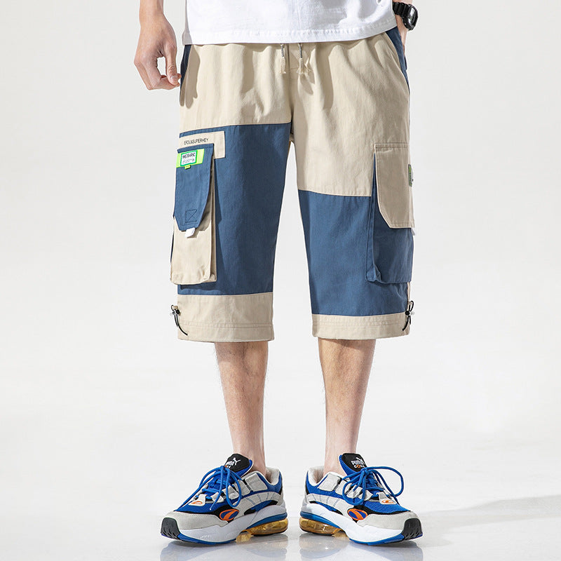 Men's Summer plus Size Retro Sports Shorts Men's Casual Loose Cropped Pants Men Cargo Pant