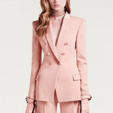 Women Pant Suit Uniform Designs Formal Style Office Lady Bussiness Attire Pink Suit Business Suit