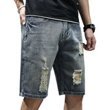 Mens Jean Shorts Summer Denim Shorts Men's Fifth Pants Slim Fit Elastic Straight Bermuda Shorts Men