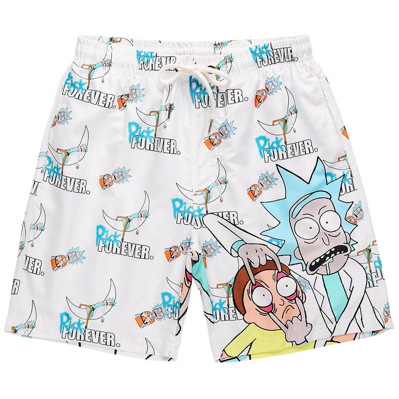 Rick and Morty Shorts Cartoon Printed Loose Double-Layer Shorts