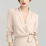 Women Skirt & Blzer Suit Uniform Designs Formal Style Office Lady Bussiness Attire Business Suit V-neck Long Sleeve Shirt