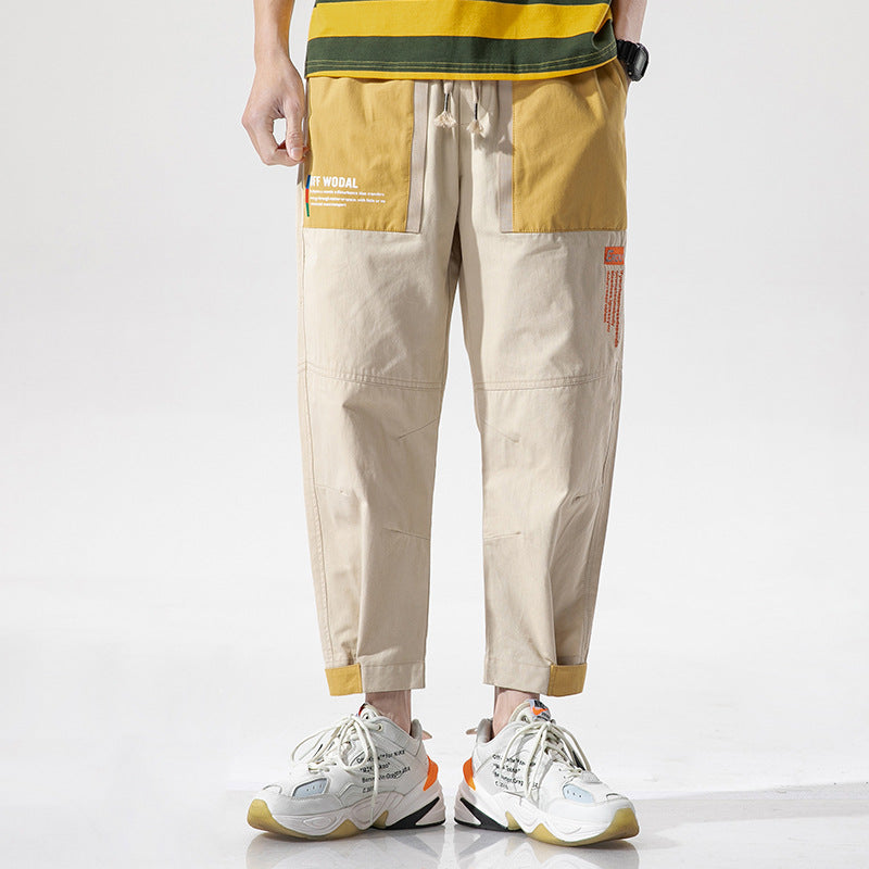 Men's Summer Shorts Men's Casual Loose plus Size Retro Sports Solid Color Straight-Leg Trousers Men Cargo Pant