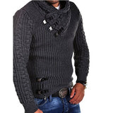 Men's Sweater Long Sleeve Leather Ring Top