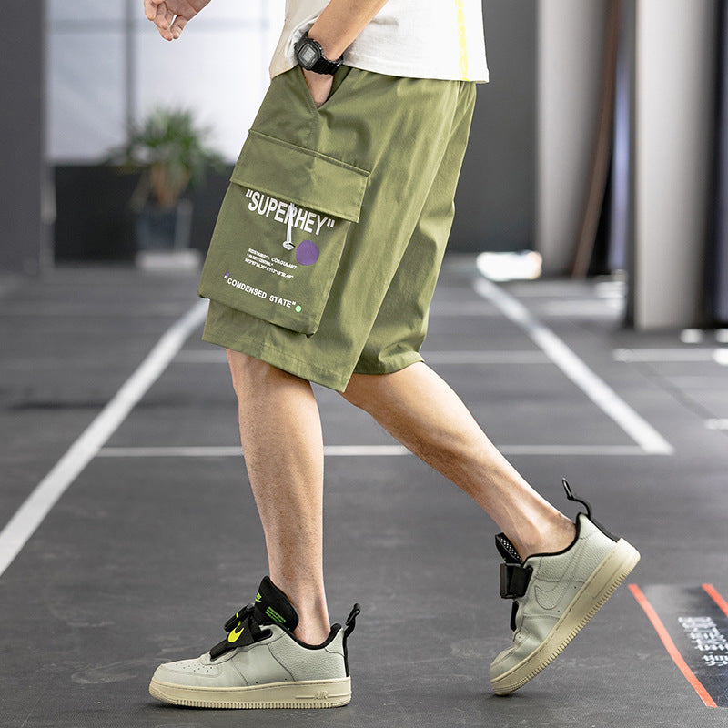 Men's Summer plus Size Retro Sports Shorts Men's Casual Loose Fifth Pants Men Cargo Pant