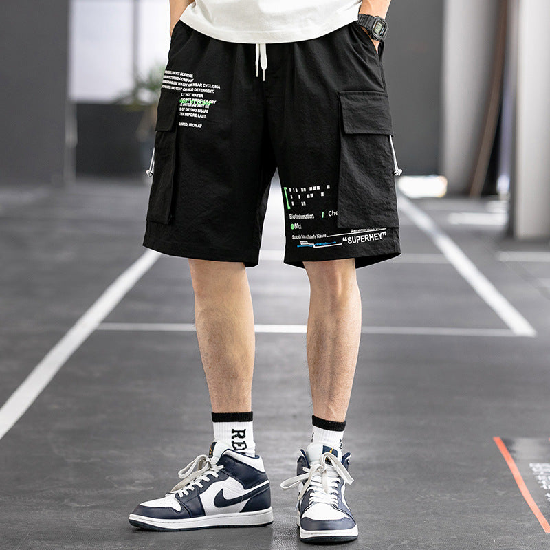 Men's Summer plus Size Retro Sports Shorts Men's Casual Loose Fifth Pants Men Cargo Pant