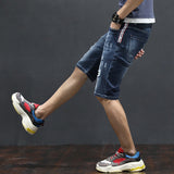 Mens Jean Shorts Summer Denim Shorts Men's Fifth Pants Slim Fit Elastic Straight Bermuda Shorts Men