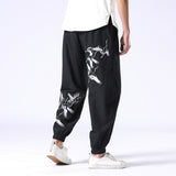 Linen Pants Straight Leg Pants Men's Summer plus Size Wide Legs Trousers