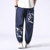 Linen Pants Straight Leg Pants Men's Summer plus Size Wide Legs Trousers