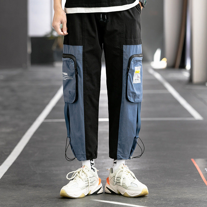 Men's Summer plus Size Retro Sports Casual Loose Cropped Trousers Men's Men's Cargo Pant