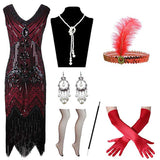 Flapper Dress Vintage Gown Gatsby Dress Heavy Industry Beads Sequined Tassel Dress