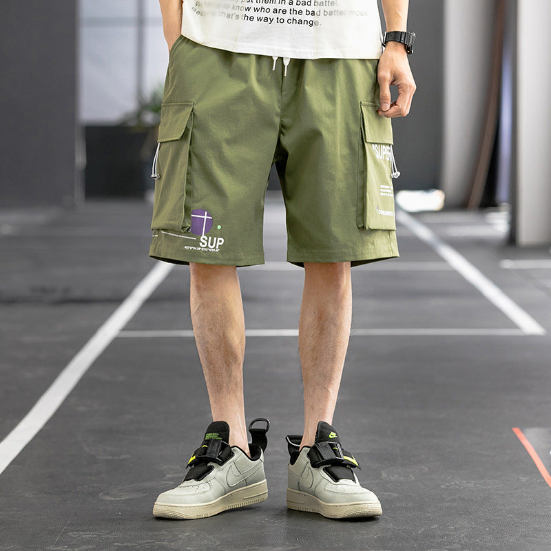 Men's Summer plus Size Retro Sports Shorts Men's Casual Loose Fifth Pants Men Cargo Pant