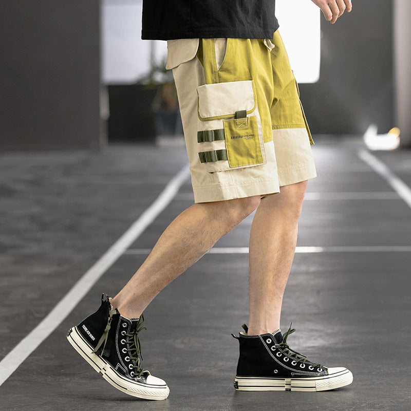 Men's Summer Shorts Men's Casual Loose plus Size Retro Sports Solid Color Fifth Pants Men Cargo Pant