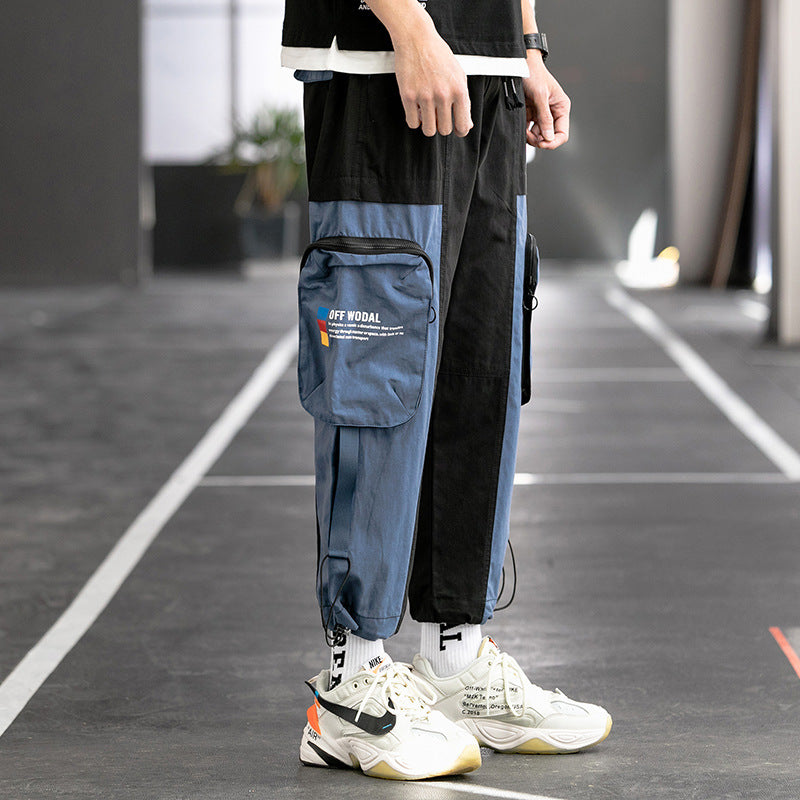 Men's Summer plus Size Retro Sports Casual Loose Cropped Trousers Men's Men's Cargo Pant