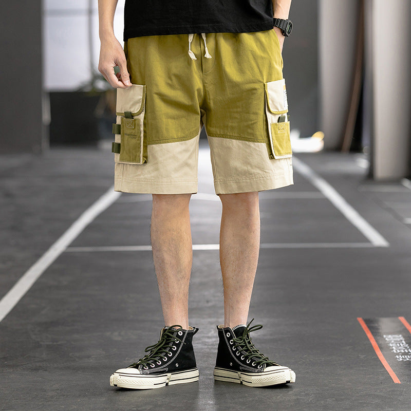 Men's Summer Shorts Men's Casual Loose plus Size Retro Sports Solid Color Fifth Pants Men Cargo Pant