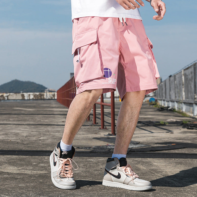 Men's Summer Large Size Loose Solid Color Shorts Men's Casual Fifth Pants Men's Cargo Pant