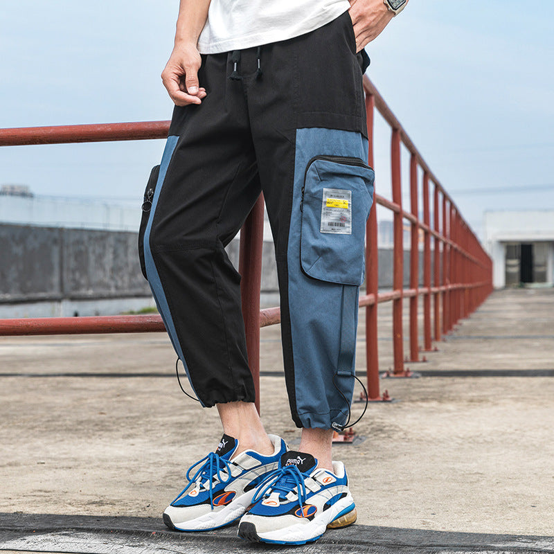 Men's Summer plus Size Retro Sports Pants Men's Casual Loose Cropped Pants Men's Summer Trousers