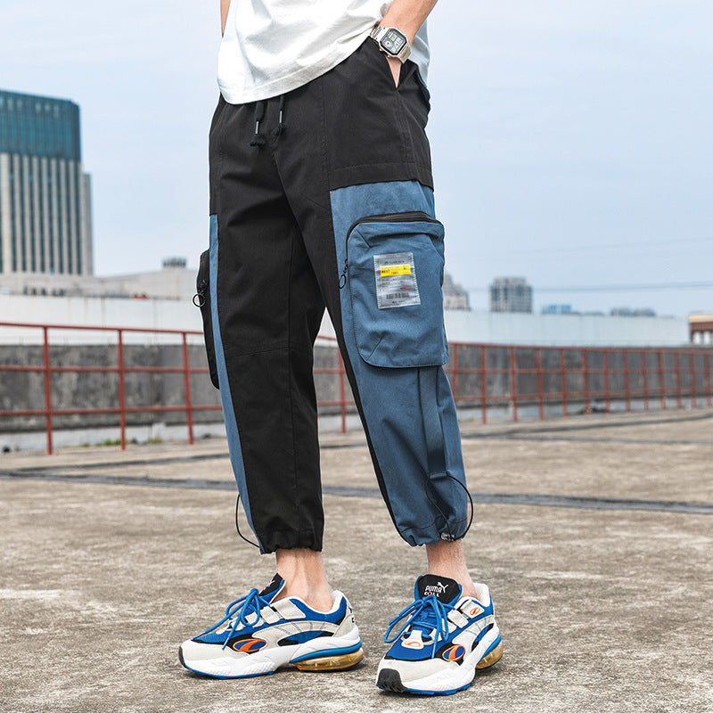 Men's Summer plus Size Retro Sports Pants Men's Casual Loose Cropped Pants Men's Summer Trousers