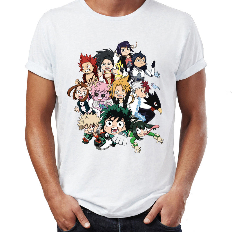Anime Tshirts Aesthetic Men's Shirt My Hero Academia Short Sleeve Printed T-shirt Men's Anime Print Top