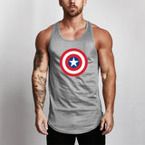Captain America T Shirt Shield Mesh Breathable Fitness Sports Vest