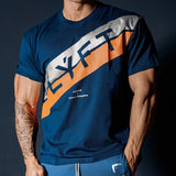 Slim Fit Muscle Gym Men T Shirt Men Rugged Style Workout Tee Tops Summer Muscle Workout Short Sleeve Men's Trendy Slim Outdoor Running Breathable Casual T-shirt