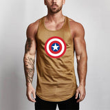 Captain America T Shirt Shield Mesh Breathable Fitness Sports Vest