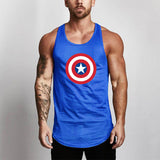 Captain America T Shirt Shield Mesh Breathable Fitness Sports Vest