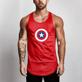 Captain America T Shirt Shield Mesh Breathable Fitness Sports Vest