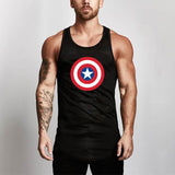 Captain America T Shirt Shield Mesh Breathable Fitness Sports Vest