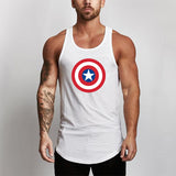 Captain America T Shirt Shield Mesh Breathable Fitness Sports Vest