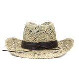 Wester Hats Grass Hand-Knitted Western Cowboy Hat Straw Hat Sun Hat