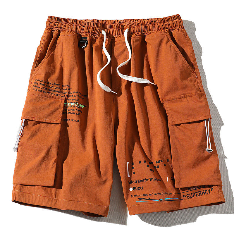 Men's Summer plus Size Beach Pants Shorts Men's Casual Loose Letter Shorts Men's Summer Trousers