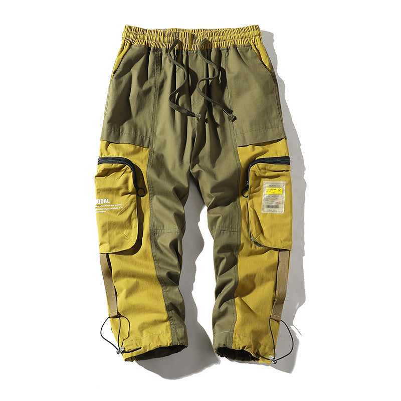 Men's Summer Trousers Sports plus Size Retro Pants Men's Casual Loose Cropped Pants Men's Summer Trousers