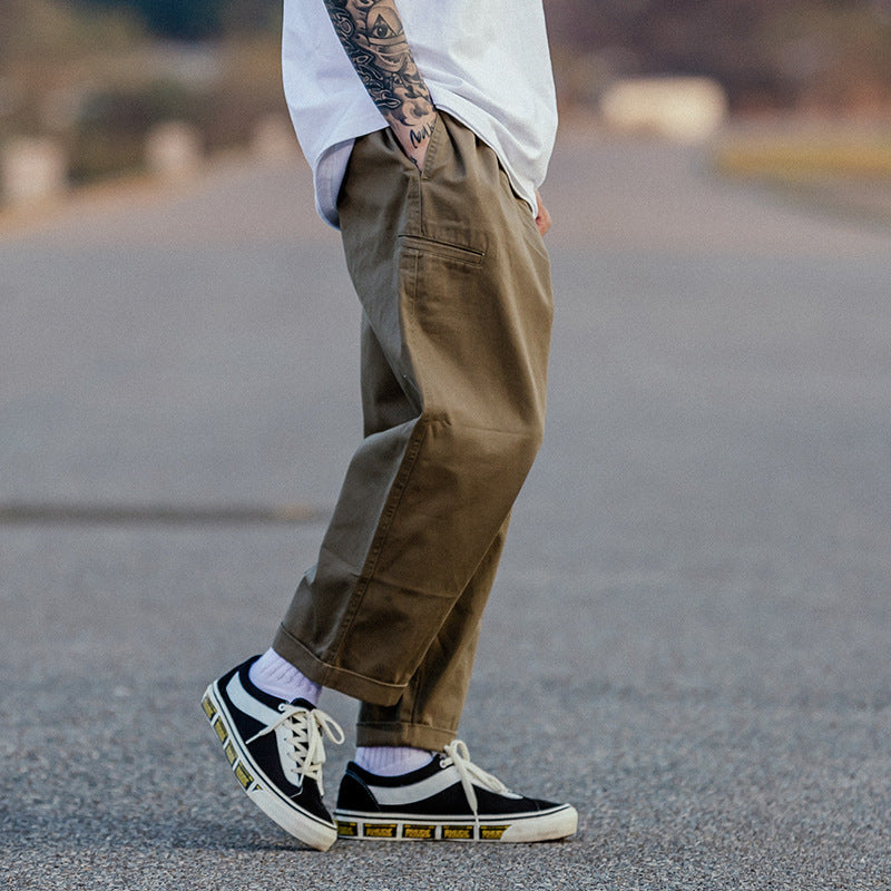 Ankle-Length Pants Men's plus Size Retro Sports Trousers Simple Straight Casual Men's Clothing Men Pants