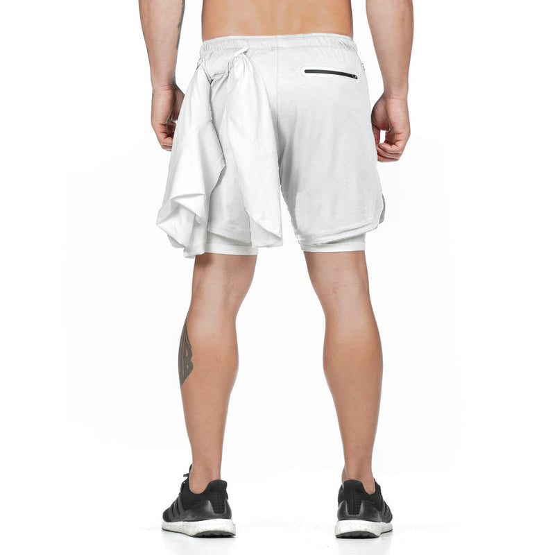 Jogging Shorts for Men Men's Athletic Shorts Double Layer Running Outdoors Fitness Training Marathon Quick-Drying Five Points