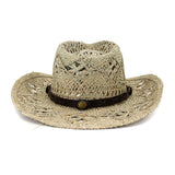 Wester Hats Hand-Woven Western Cowboy Hat Natural Grass Straw Hat Sun Hat