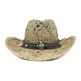 Wester Hats Grass Hand-Knitted Western Cowboy Hat Straw Hat Sun Hat