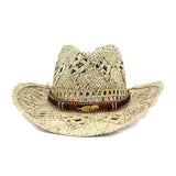 Wester Hats Hand-Knitted Western Cowboy Hat Natural Grass Straw Hat Sun Hat