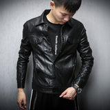 80's Leather Jacket Spring and Autumn Youth Handsome Autumn Motorcycle Clothing Men's Leather Jacket Coat