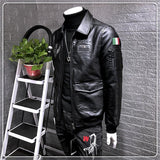 80's Leather Jacket Men's Leather Spring, Autumn and Winter Motorcycle Clothing Leather Jacket Coat Men's Clothing