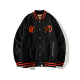 A Ape Print Jacket Spring and Autumn Embroidered Red Edge Jacket Baseball Uniform