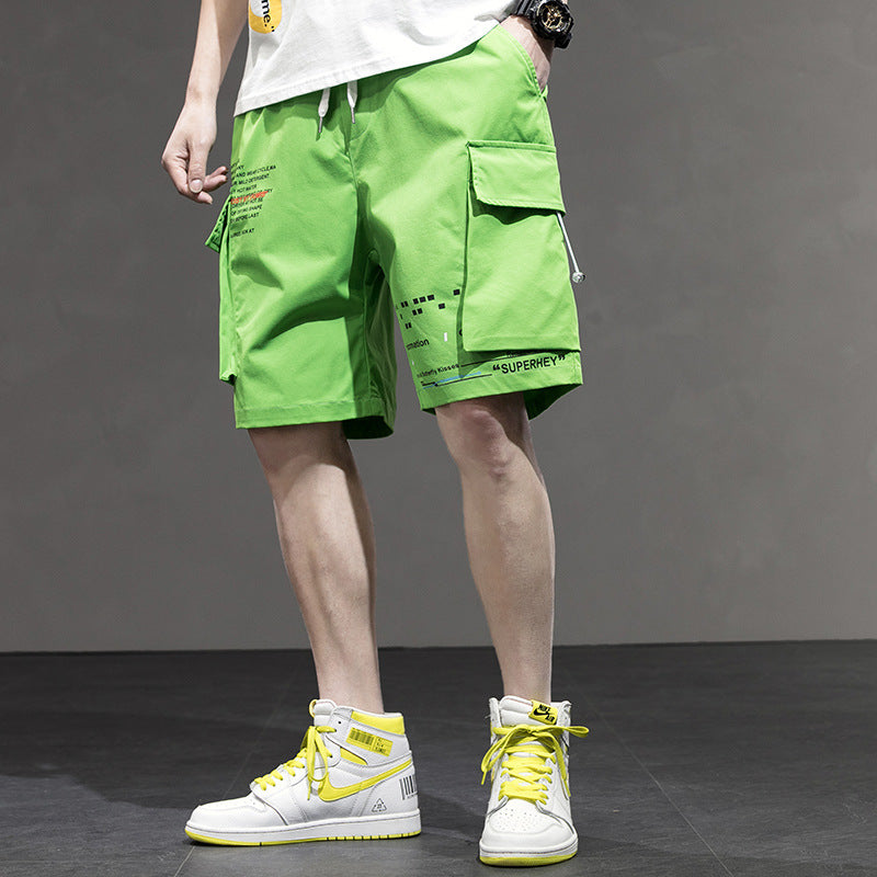 Men's Summer plus Size Retro Sports Beach Pants Shorts Men's Casual Loose Fifth Pants Men's Summer Trousers