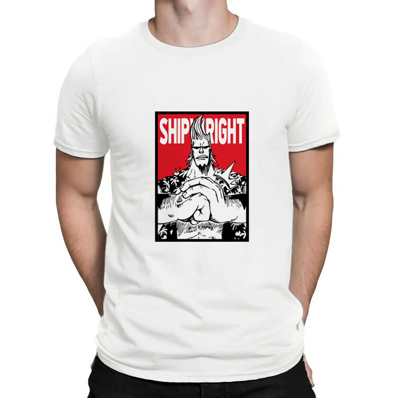 Anime Tshirts Aesthetic Men's Shirt Summer round Neck Men's Casual Anime Short Sleeve T-shirt