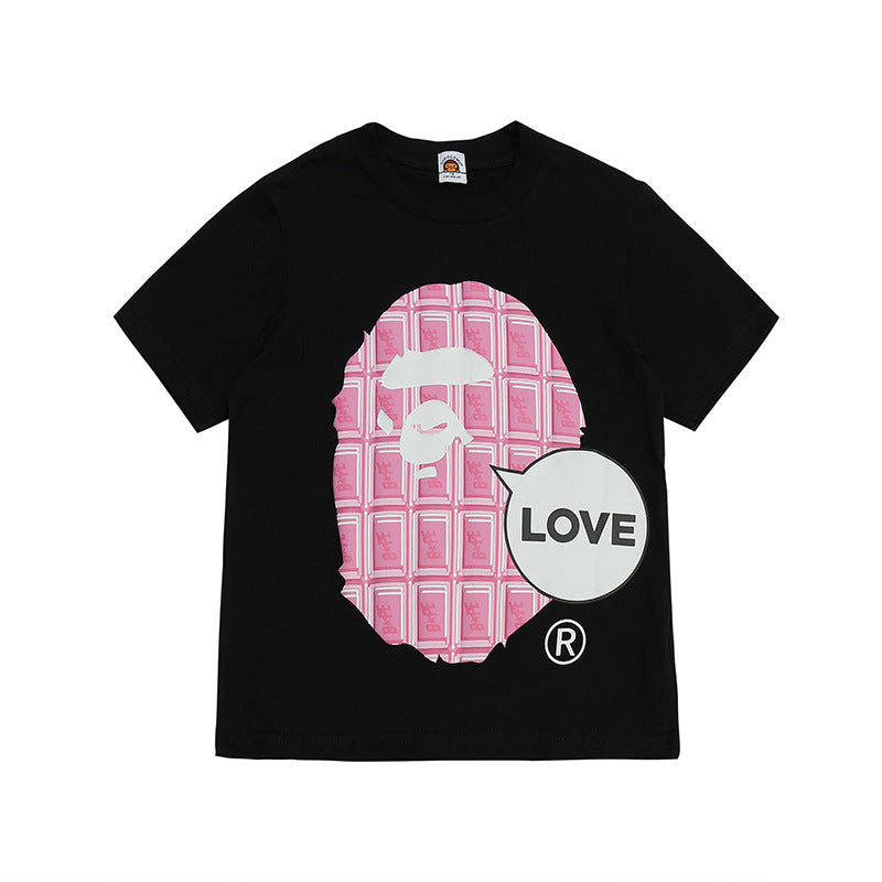 A Ape Print for Kids T Shirt T-shirt Children's Clothing Camouflage Shark Short Sleeve