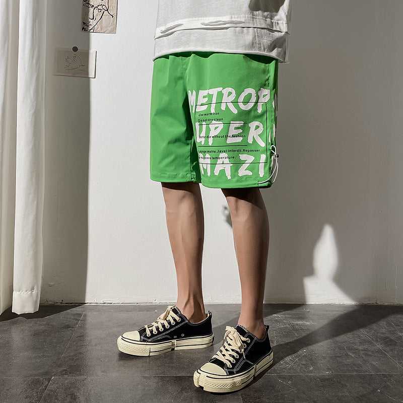 Men's Summer plus Size Retro Sports Beach Pants Shorts Casual Men's Loose Five-Point Men's Summer Trousers