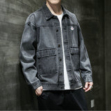 Veste Homme Mi Saison Denim Jacket Men's Spring and Autumn Loose Trendy Casual Men