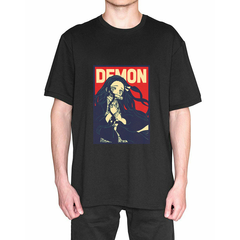 Anime Tshirts Aesthetic Men's Shirt Kimetsu No Yaiba Anime Men's Clothing Print Popular T-shirt Short Sleeve