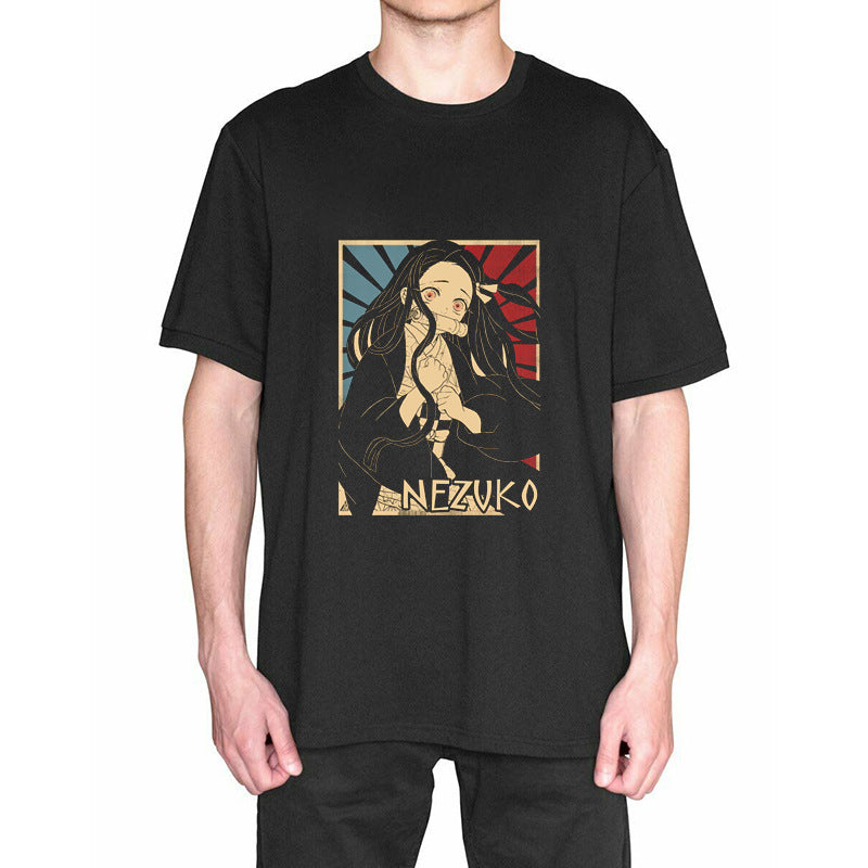 Anime Tshirts Aesthetic Men's Shirt Kimetsu No Yaiba Anime Men's Clothing Print Popular T-shirt Short Sleeve